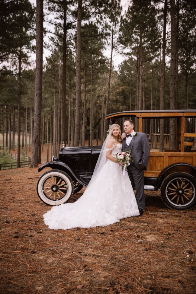 Bride Groom in Pinessandy creek farms springville tn wedding venue sandy creek farms