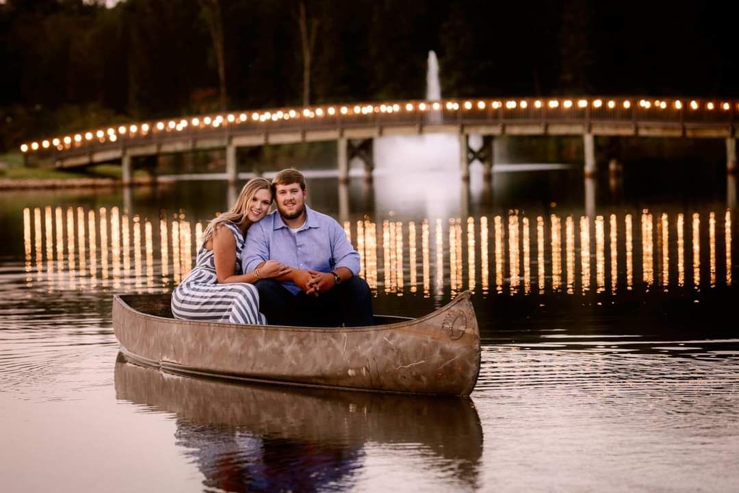 Engagement phoot at the lake by bridgesandy creek farms springville tn wedding venue sandy creek farms