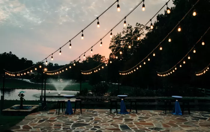 Flagstone patio at all-inclusive wedding package venue