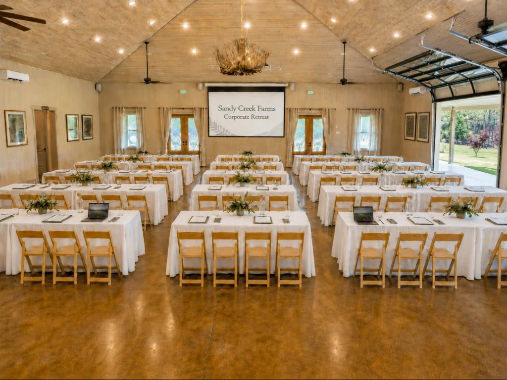 The Pavilion arranged for a corporate gathering at Sandy Creek Farms